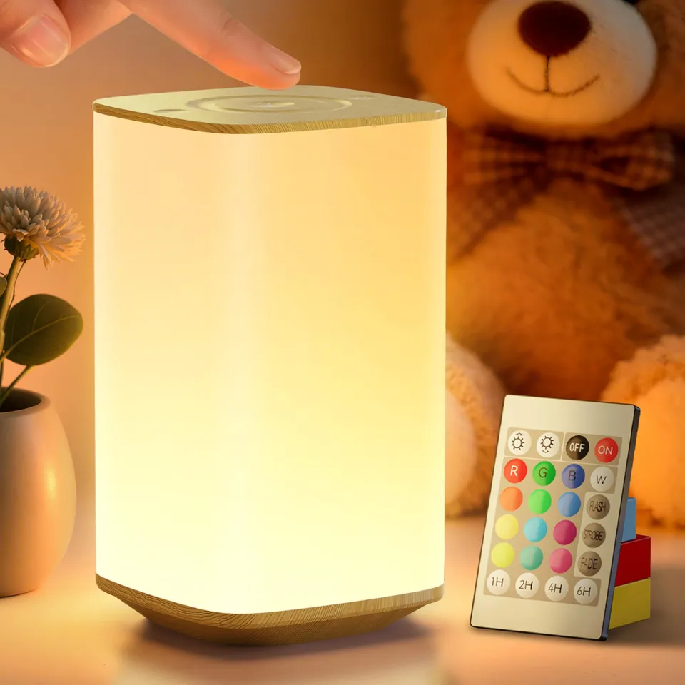 Auxmir Lampada da Comodino Senza Fili Marrone 4000mAh RGB