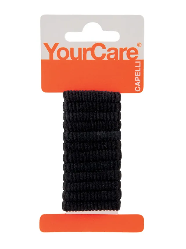 YourCare Elastici Spugna Small elastici capelli neri 12 pz