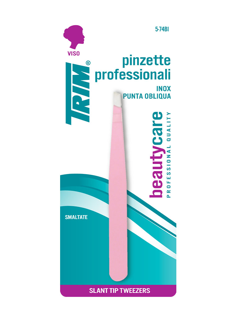 Trim 5-74 BI pinzetta sopracciglia obliqua in acciaio