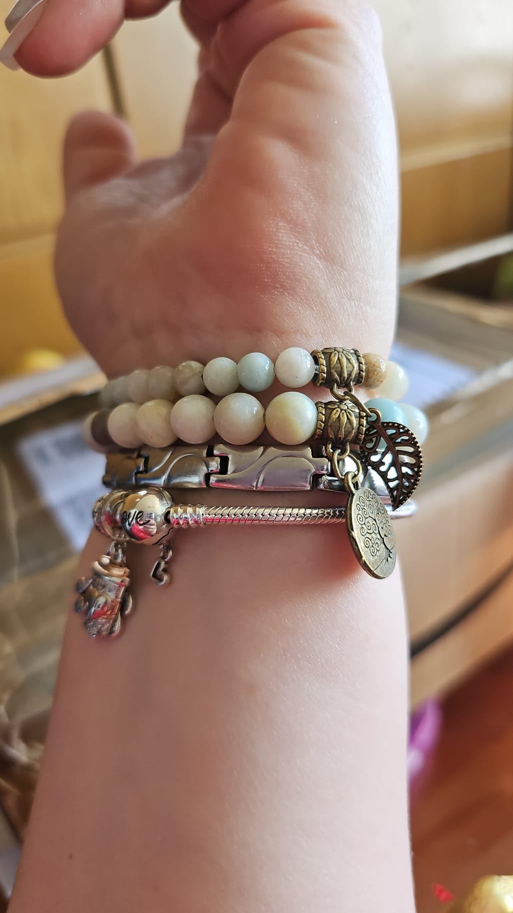 SJBAUTYO Set 2 Bracciali Chakra Pietra Lavica