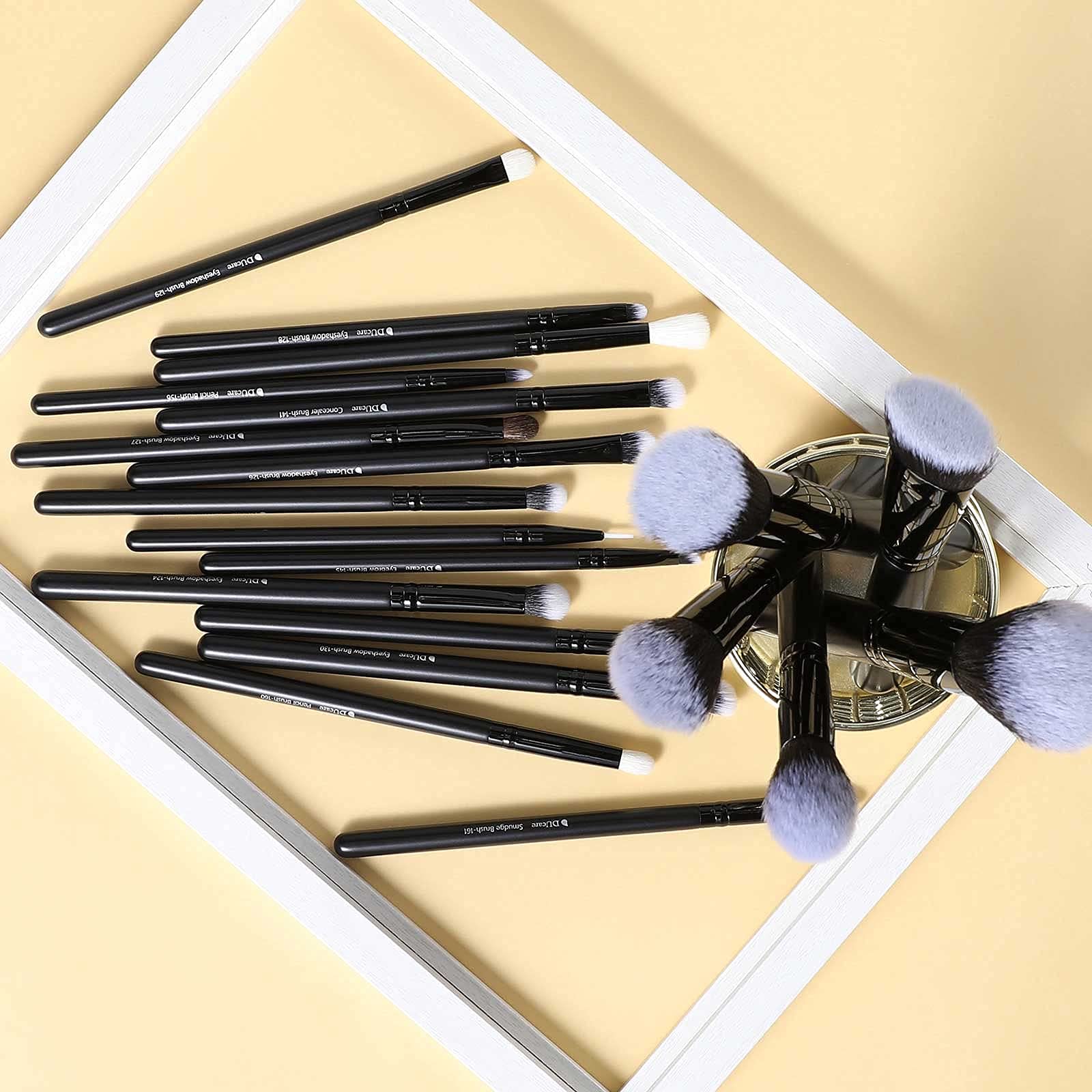 DUcare Set 20Pz Pennelli Trucco Nero fibre sintetiche