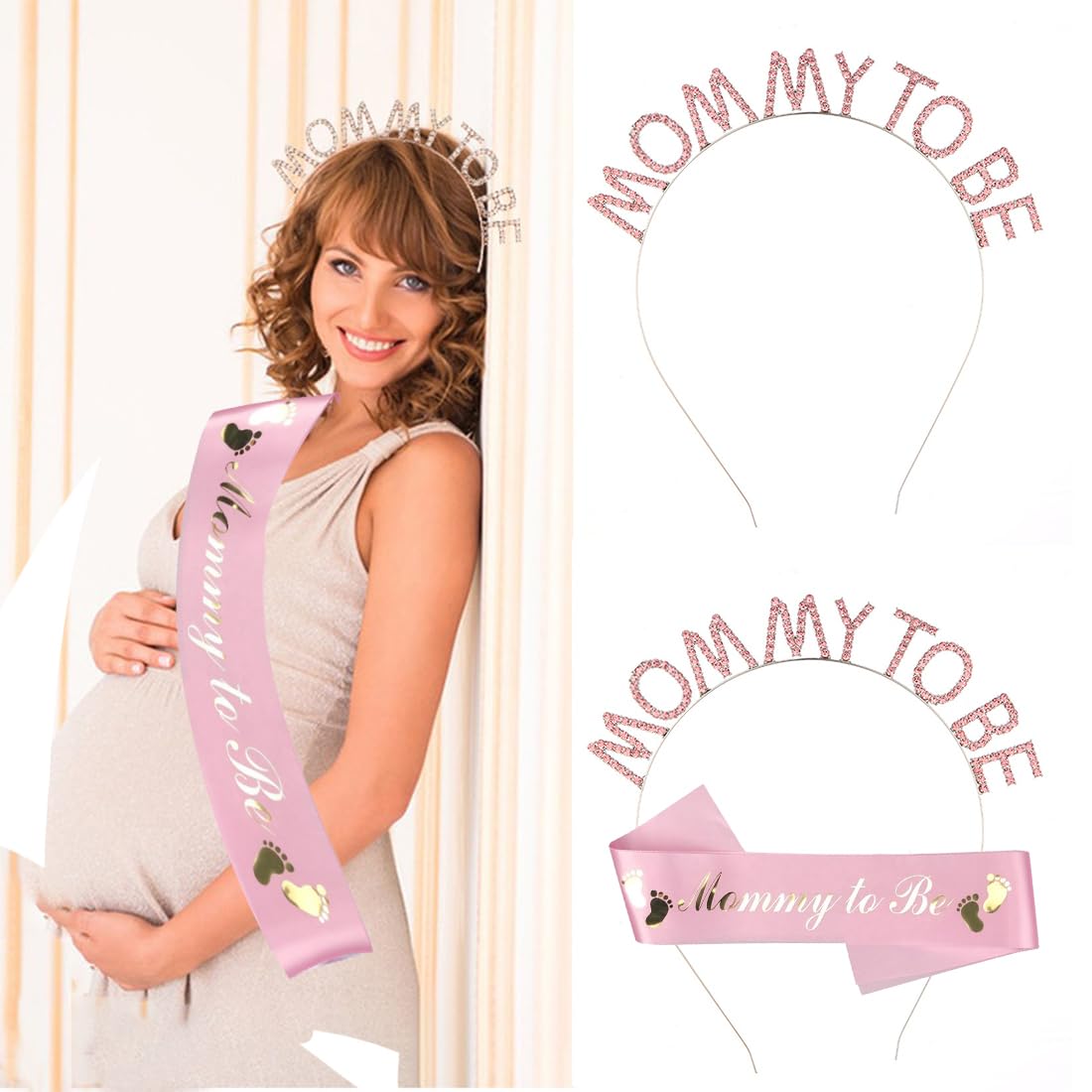 SJBAUTYO Set Baby Shower Fascia e Sash 3 Pezzi