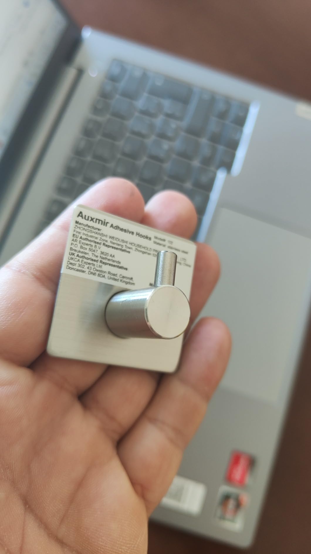 Auxmir Ganci Adesivi Argento-M 6 Pezzi Acciaio Inox