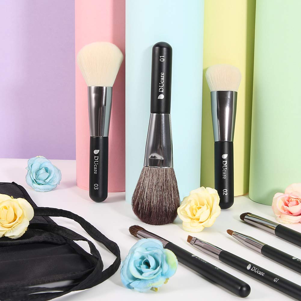 DUcare Set 7 Pennelli Trucco con Borsa Fibra Sintetica