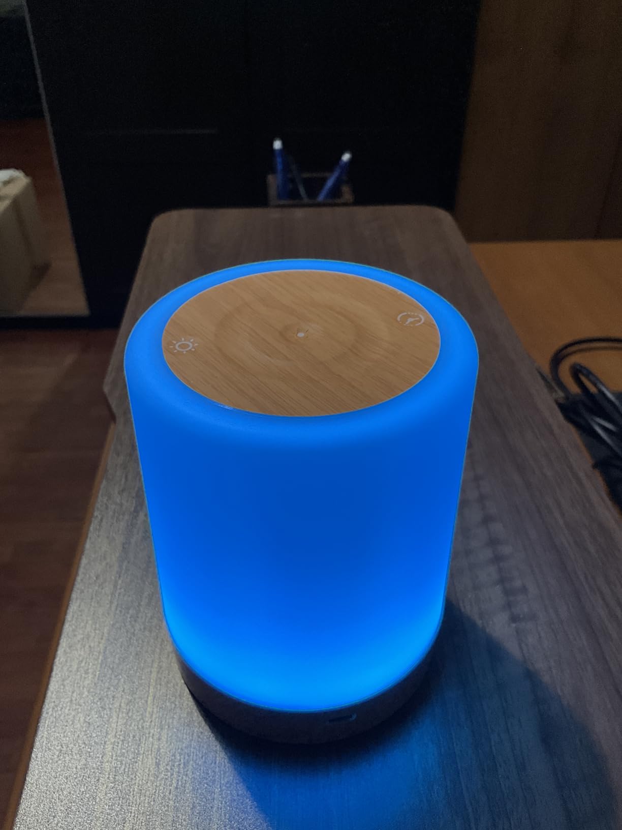 Auxmir Lampada da Comodino LED Touch Marrone 3000mAh