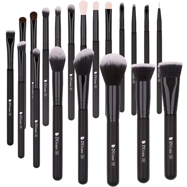 DUcare Set 20Pz Pennelli Trucco Nero fibre sintetiche