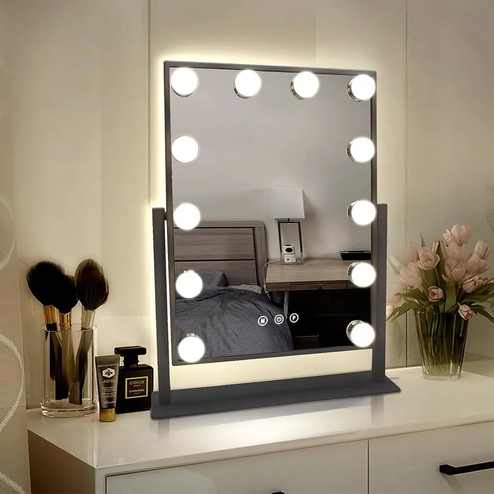 Weily Hollywood Specchio Trucco 12 LED bianco luce 3 colori