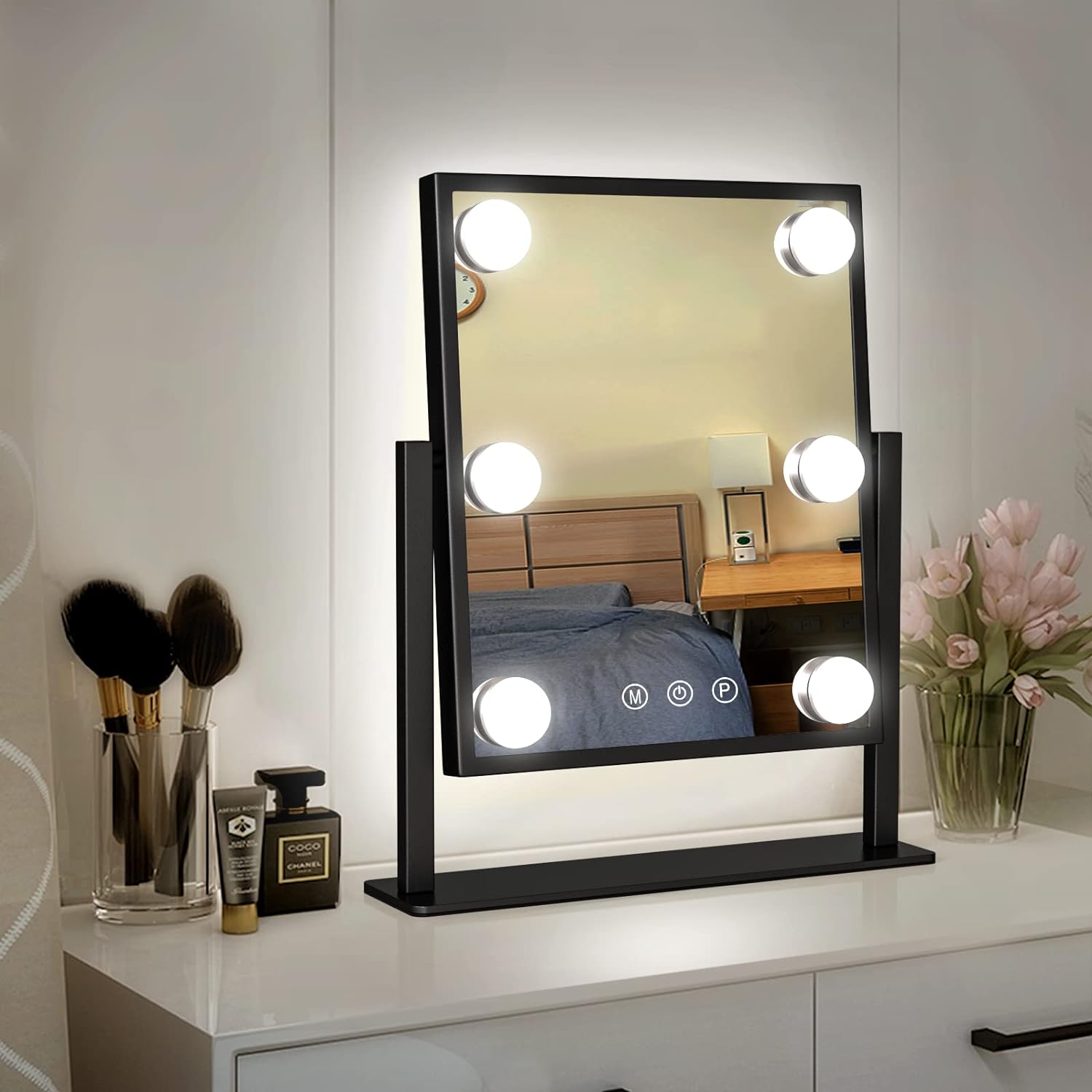 Weily Hollywood Specchio Trucco 12 LED bianco luce 3 colori