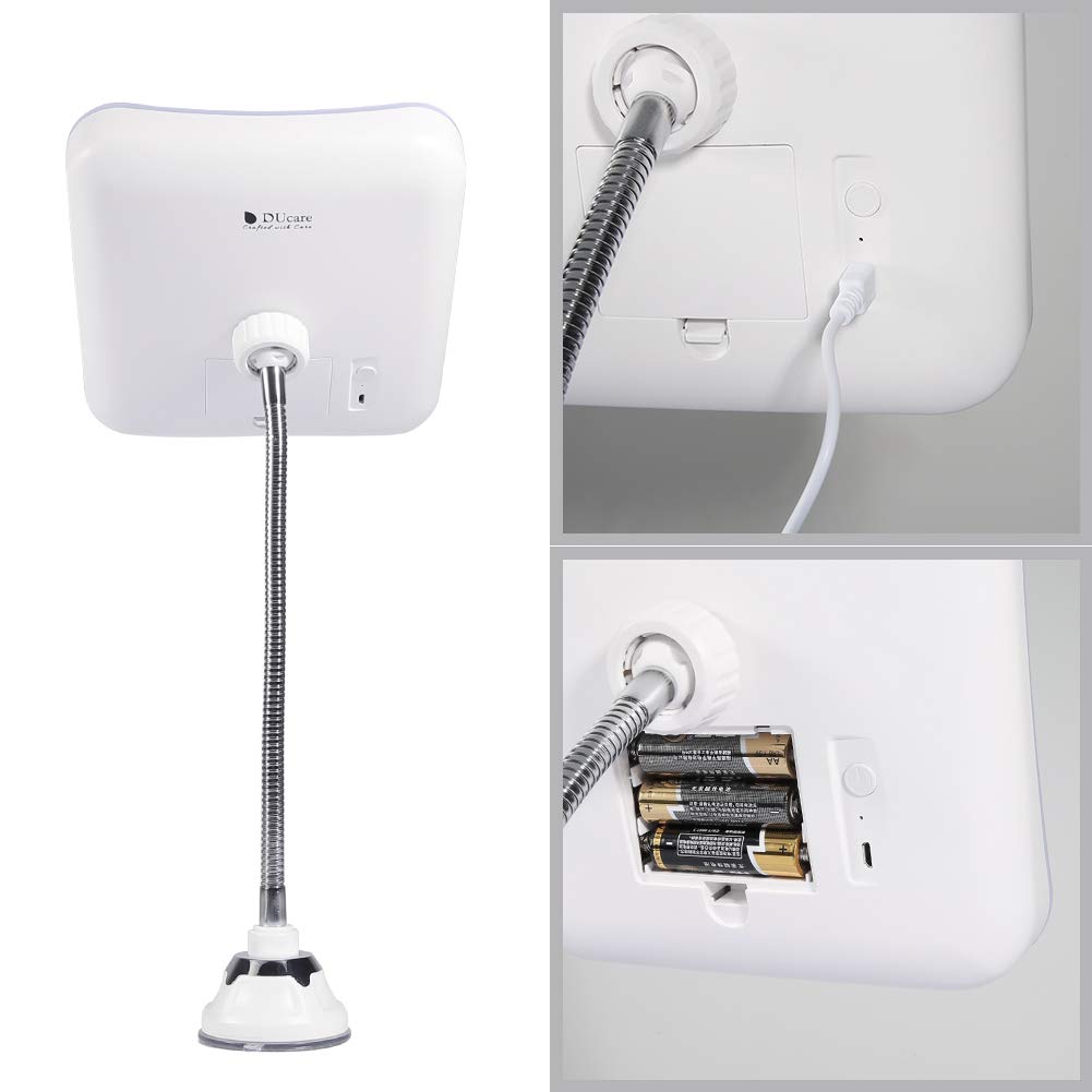 DUcare LED 7X Specchio ingranditore trucco con ventosa e luce