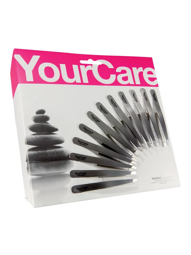 YourCare 22290 Pinzetta Inox Punta Oro Obliqua Satinata