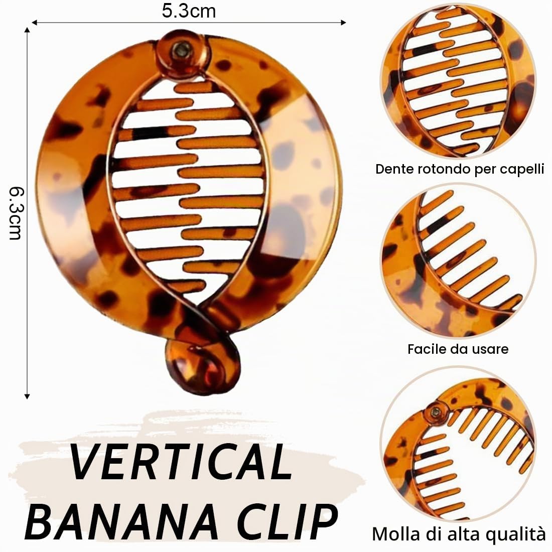 SJBAUTYO Clip Banana Capelli Resina 4 Pezzi Coda Cavallo