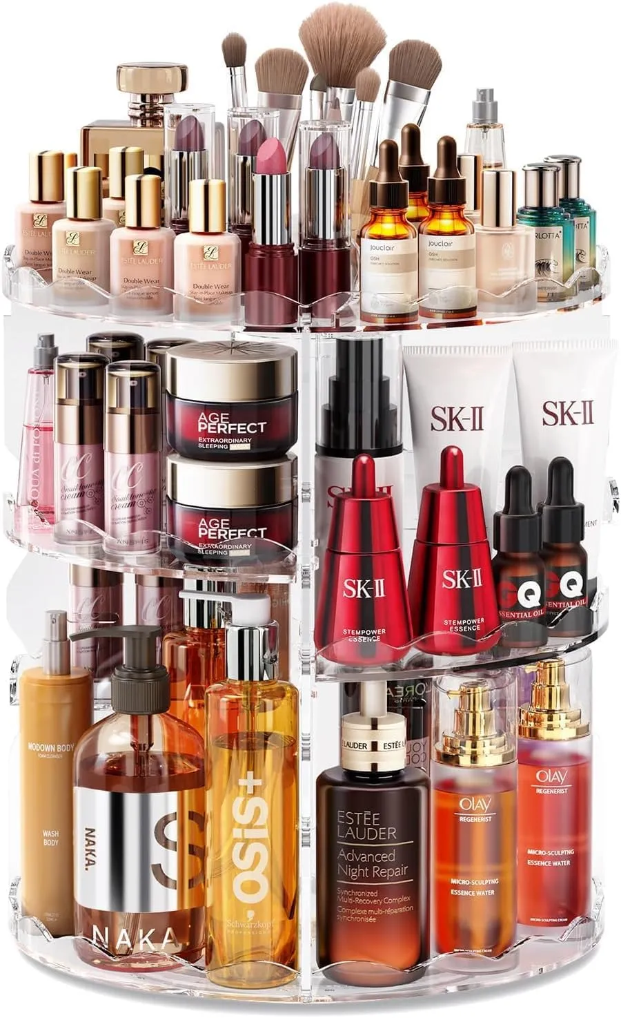 Auxmir Organizer Trucco rotante 360° trasparente