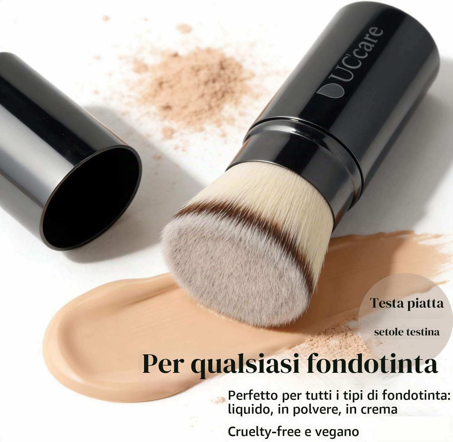 DUcare pennello fondotinta kabuki retrattile nero