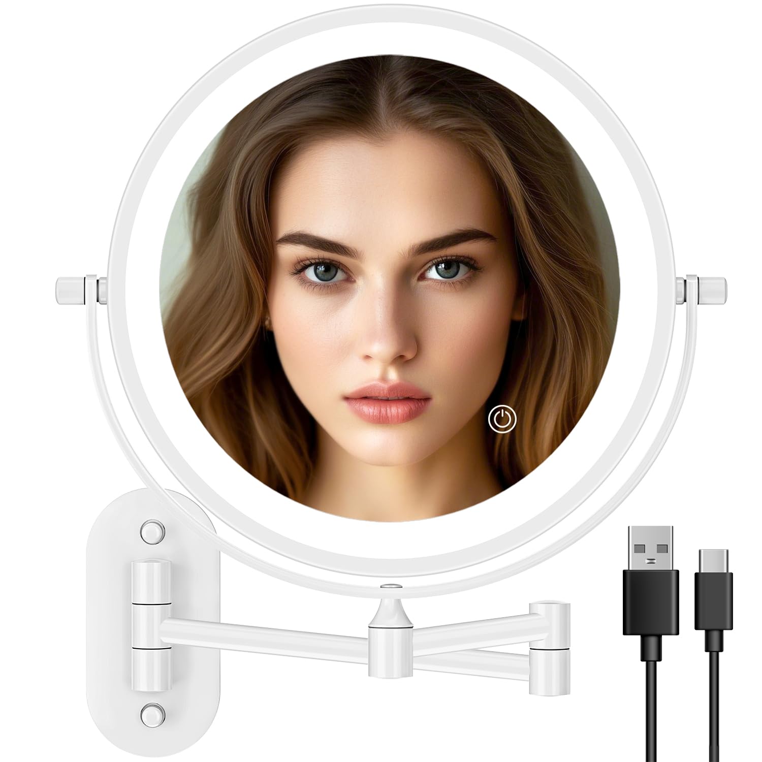 Auxmir Specchio Trucco LED da Parete 10X/1X bianco 8"