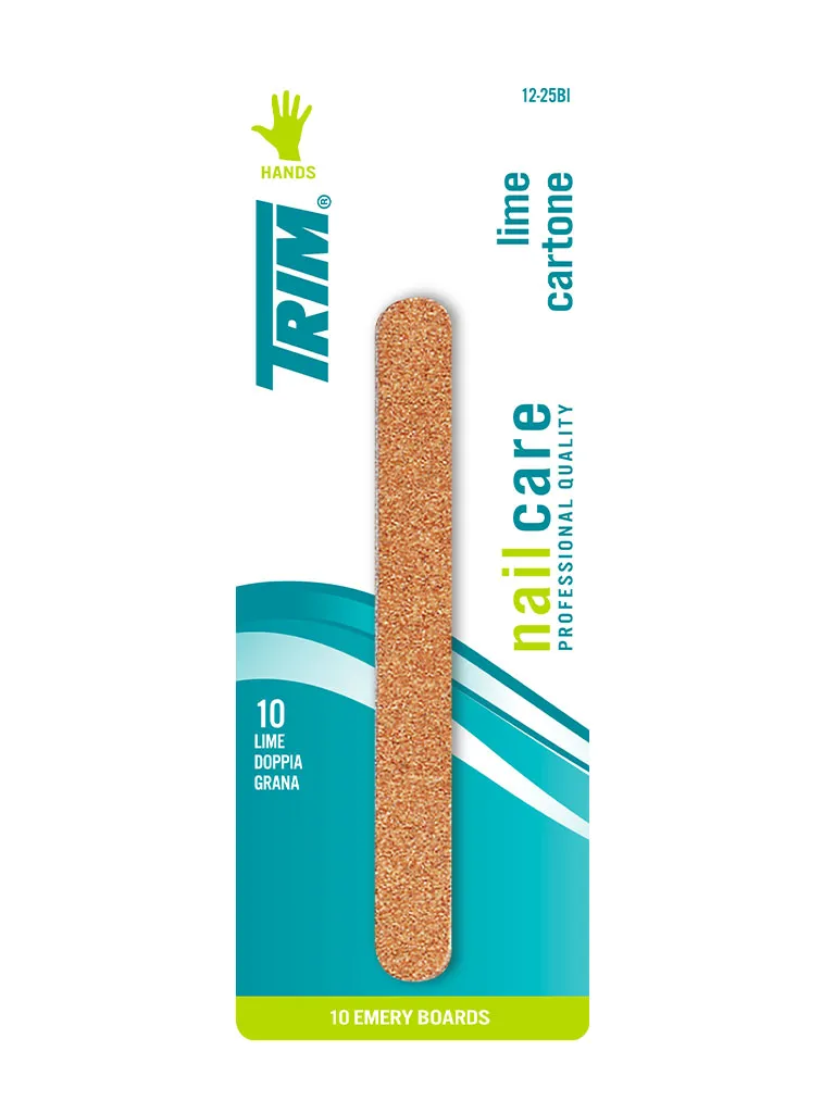 Trim Lime Cartone 12 cm lima unghie 10 pezzi doppia grana