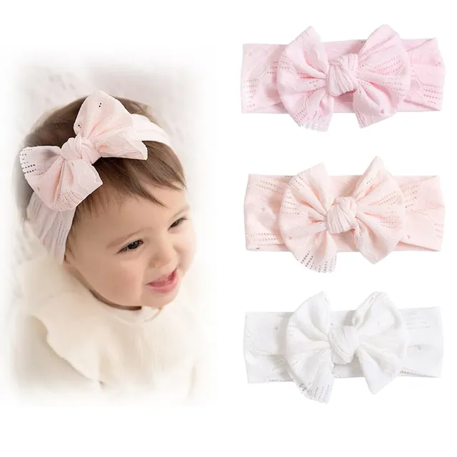 SJBAUTYO Fasce Capelli Neonata Nylon Fiocco 3 Pezzi Elastiche