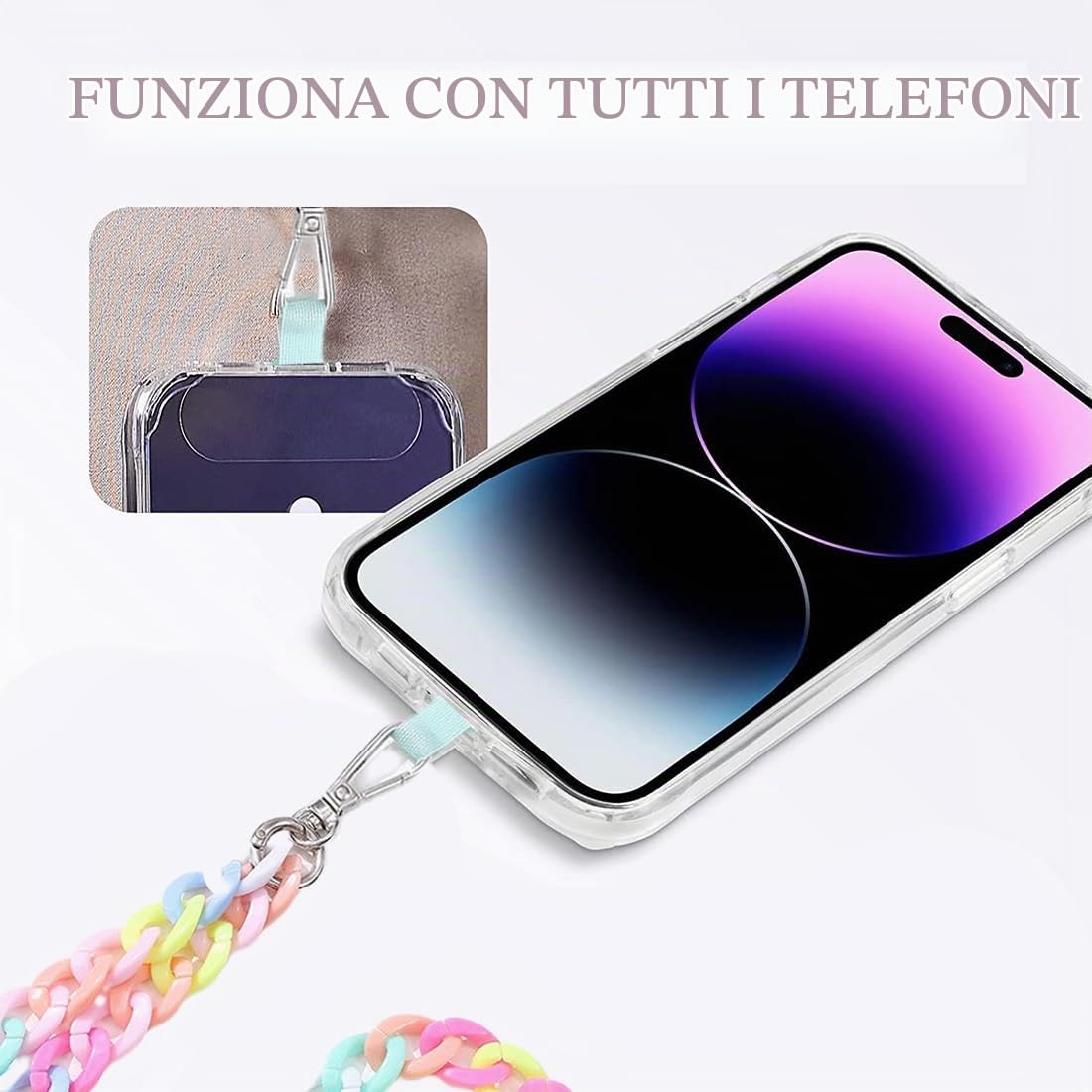 SJBAUTYO Cordino Telefono Tracolla Acrilico Colorato