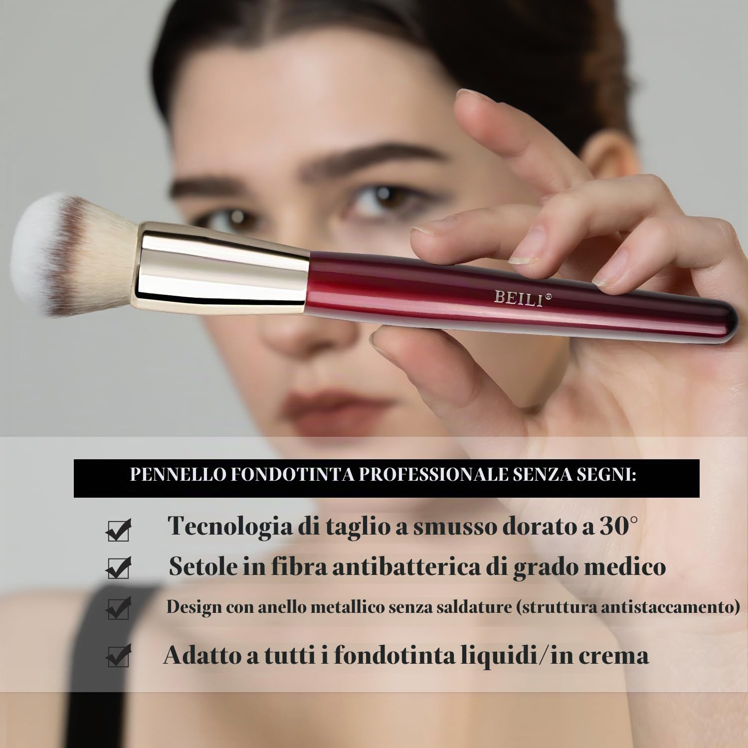 BEILI Set Pennelli Trucco 15 Pezzi Vegano Sintetici