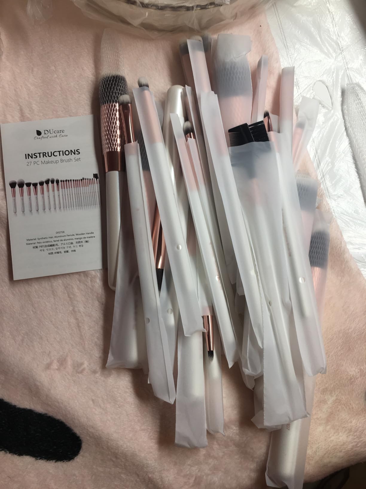 DUcare Set Pennelli Trucco Bianco 27 Pezzi Sintetici