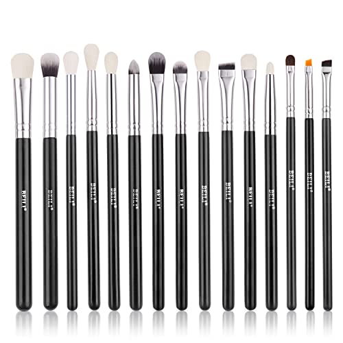 BEILI Set 15 pennelli occhi nero pelo naturale