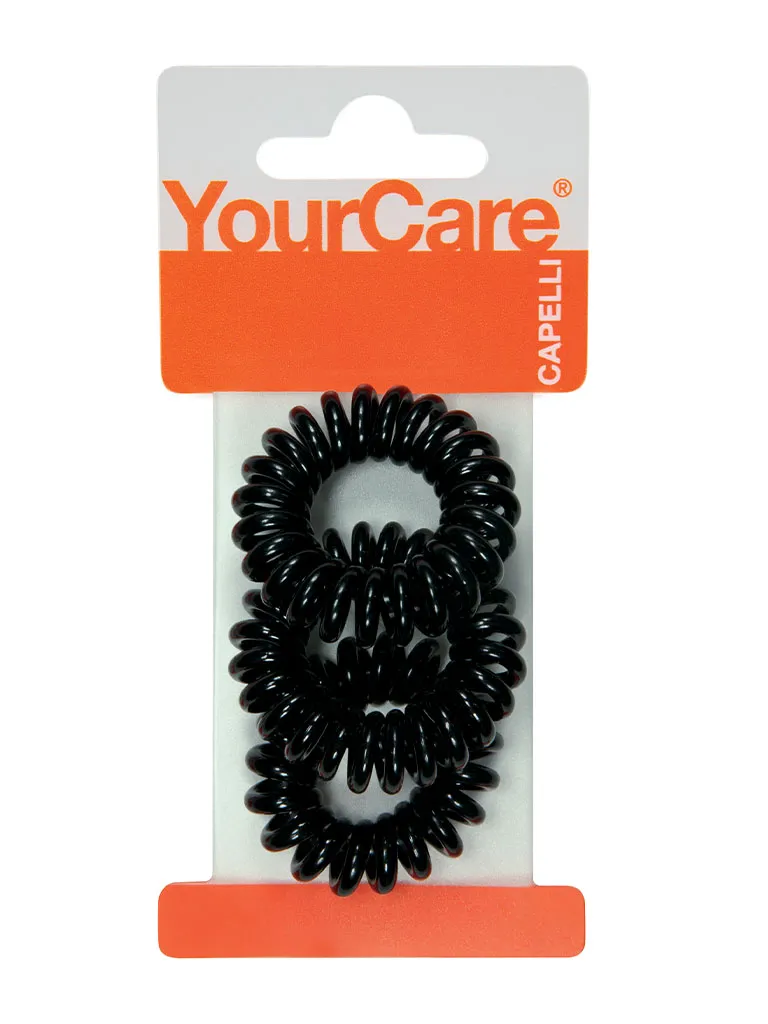 Simca Phone Small elastici capelli neri 3 pezzi antistrappo