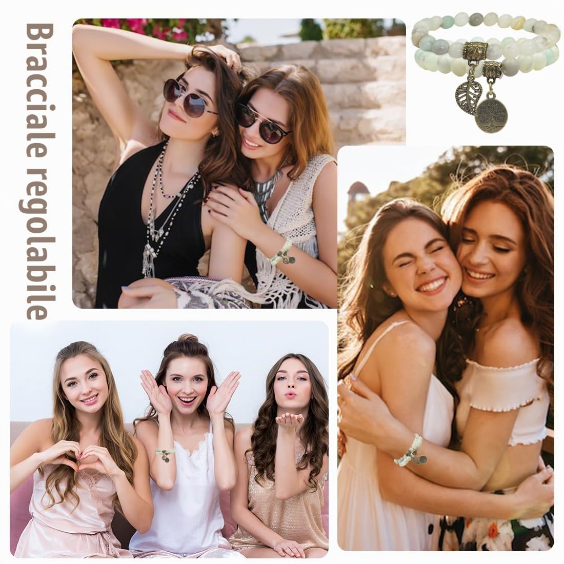 SJBAUTYO Set 2 Bracciali Chakra Pietra Lavica