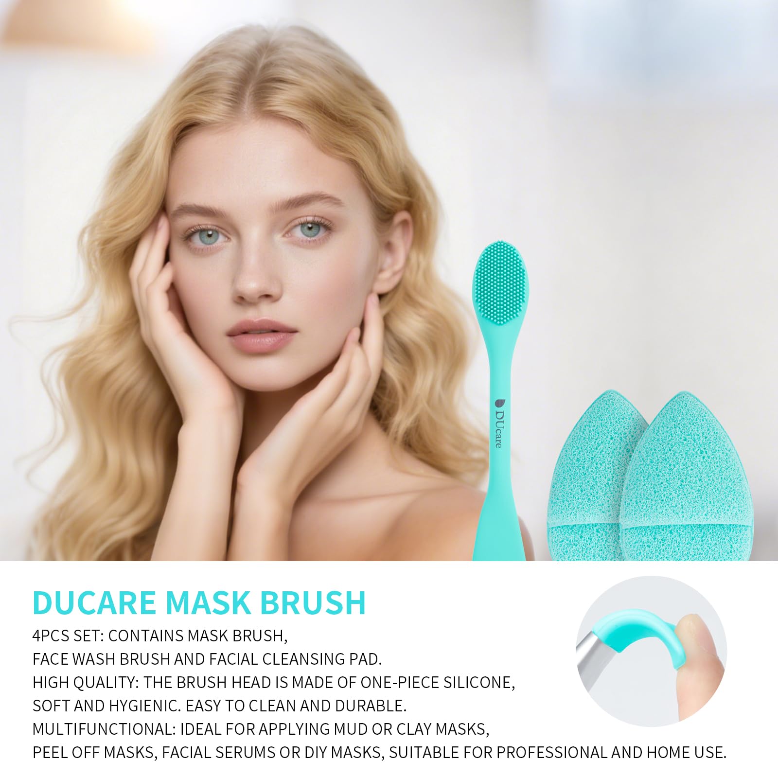 DUcare Set Maschera Viso Silicone 4 Pezzi Verde