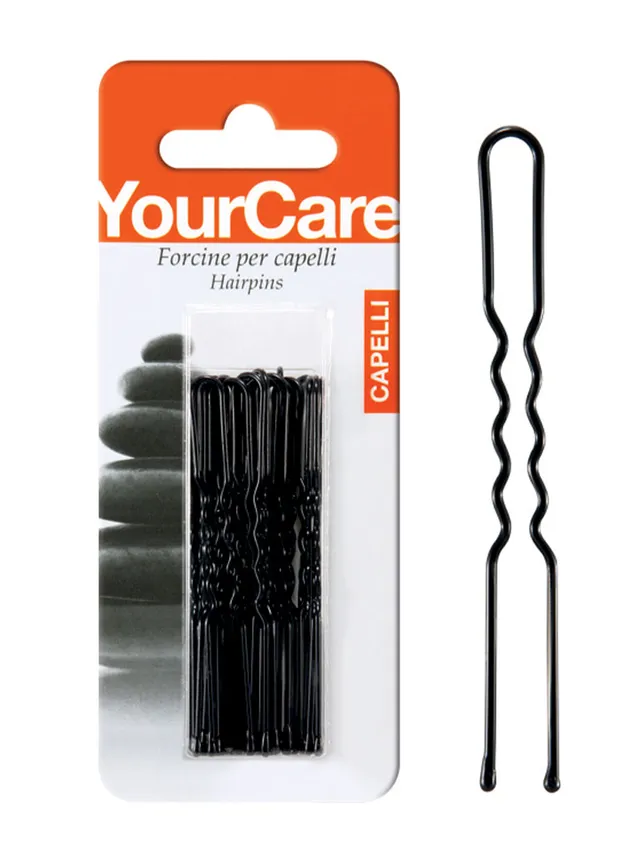 YourCare Pesanti 2,5" forcine capelli nere 26 pz