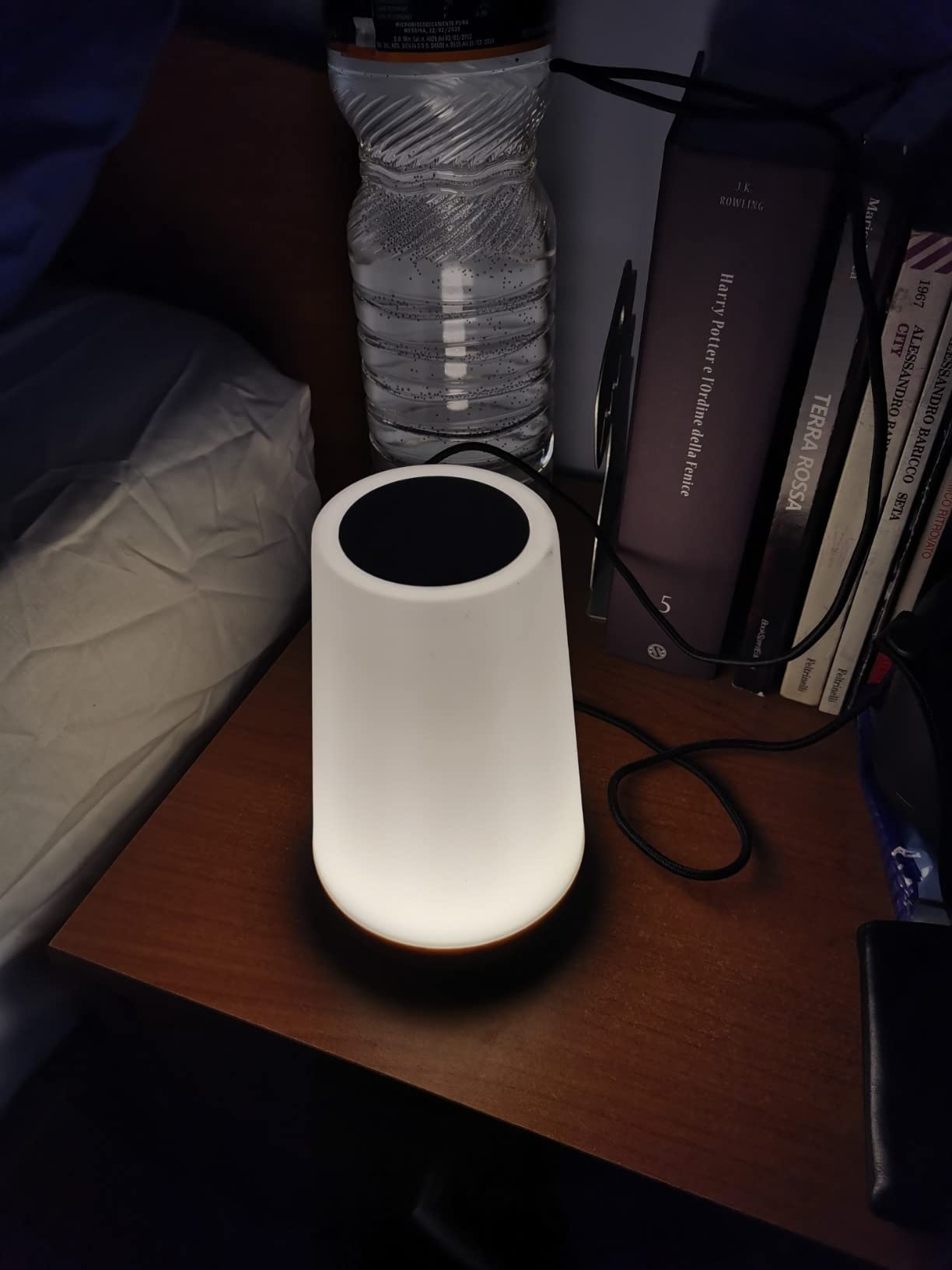 Auxmir Lampada da Comodino Touch Marrone LED RGB Ricaricabile