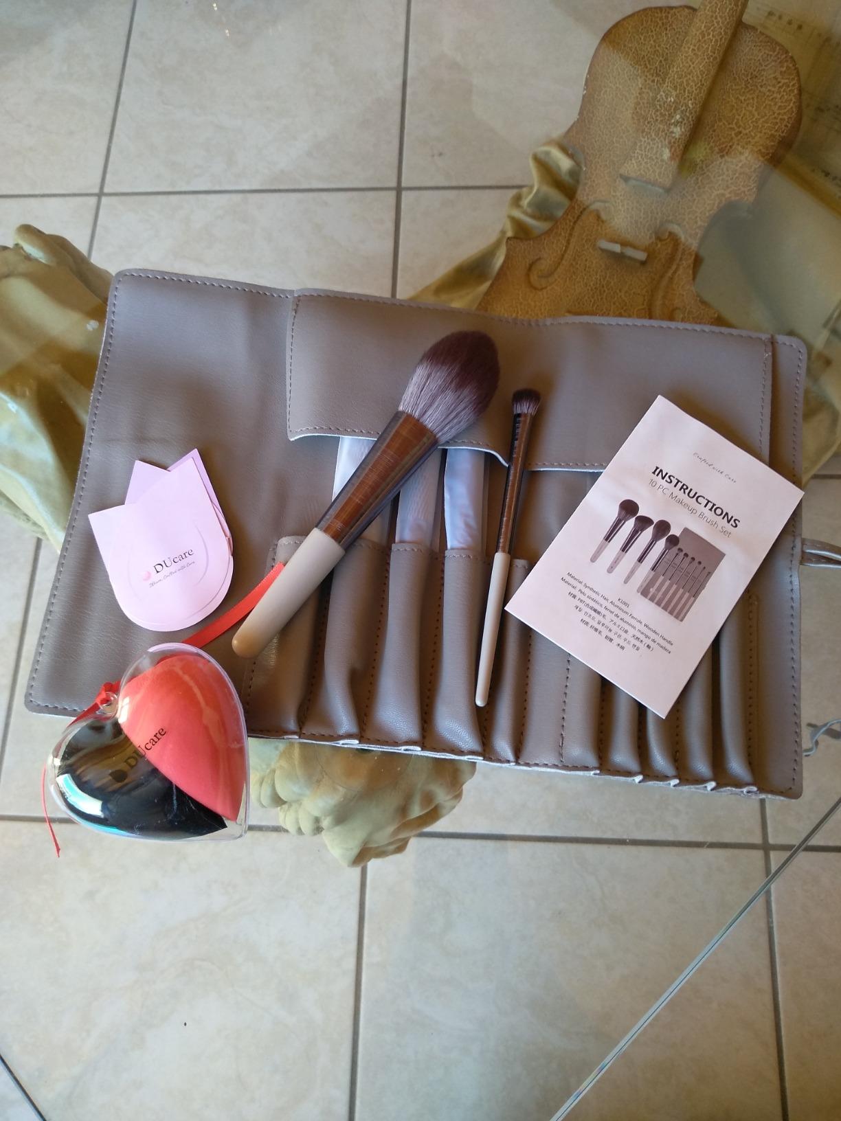 DUcare Set Pennelli Trucco 10 Pezzi Viso e Occhi Sintetici