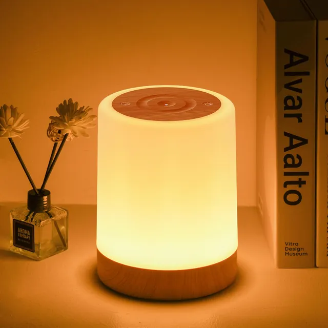 Auxmir Lampada da Comodino LED Touch Marrone 3000mAh