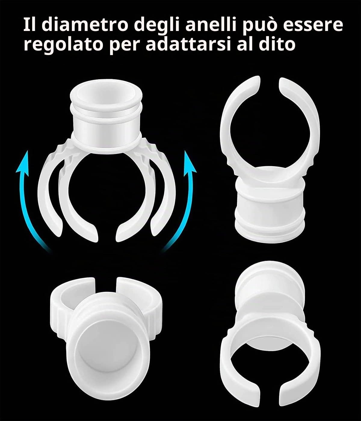 SJBAUTYO Anelli Inchiostro Tatuaggio 100 Pezzi Bianchi Silicone