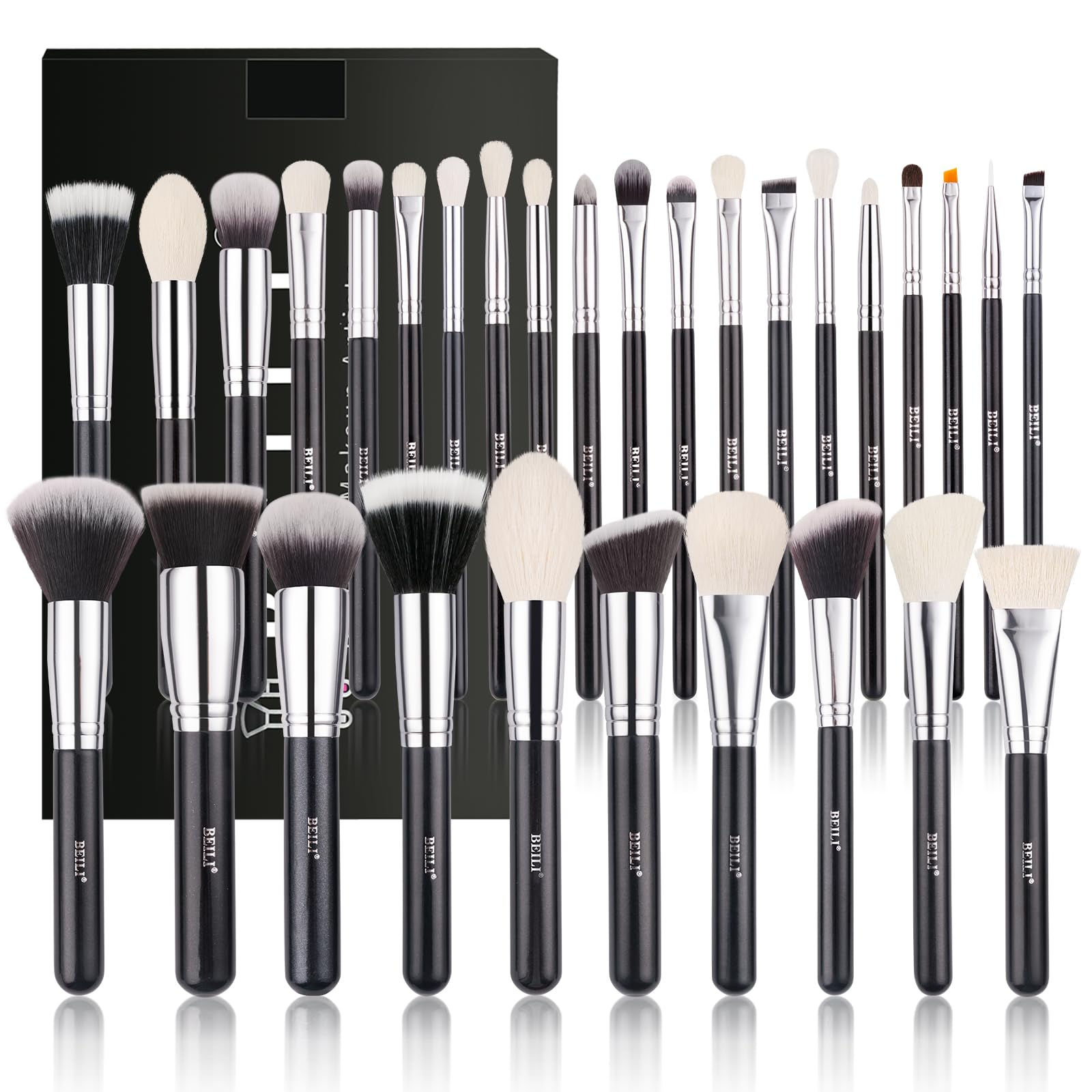 BEILI Set Pennelli Trucco 30 Pezzi Viso e Occhi Pelo Capra