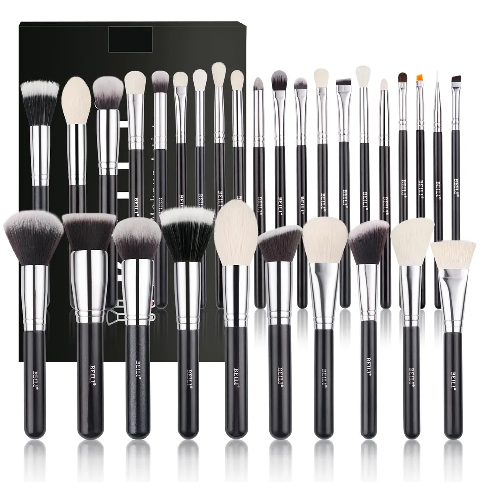 BEILI Set Pennelli Trucco 30 Pezzi Viso e Occhi Pelo Capra