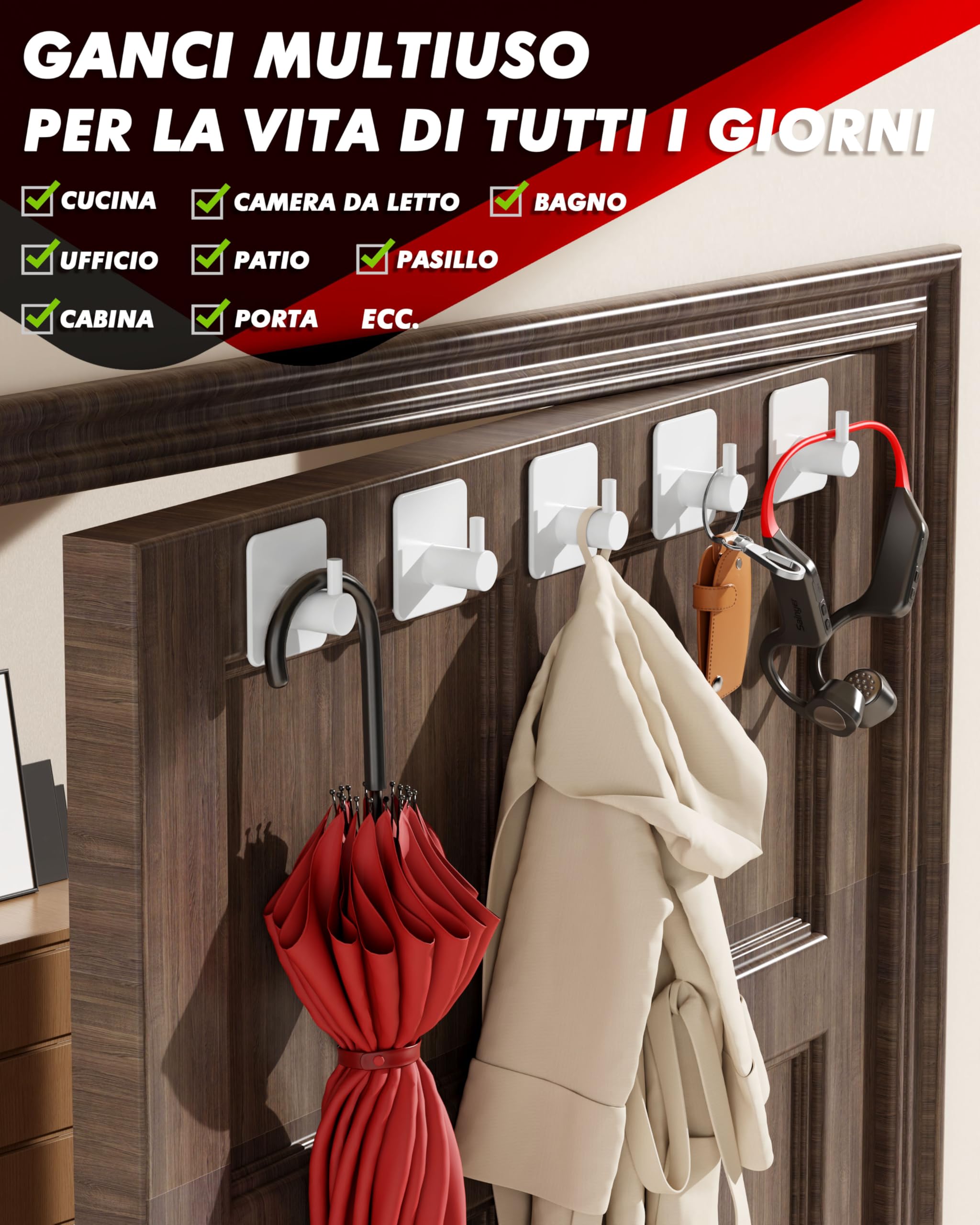 Auxmir Ganci Adesivi Acciaio Inox Oro Impermeabili