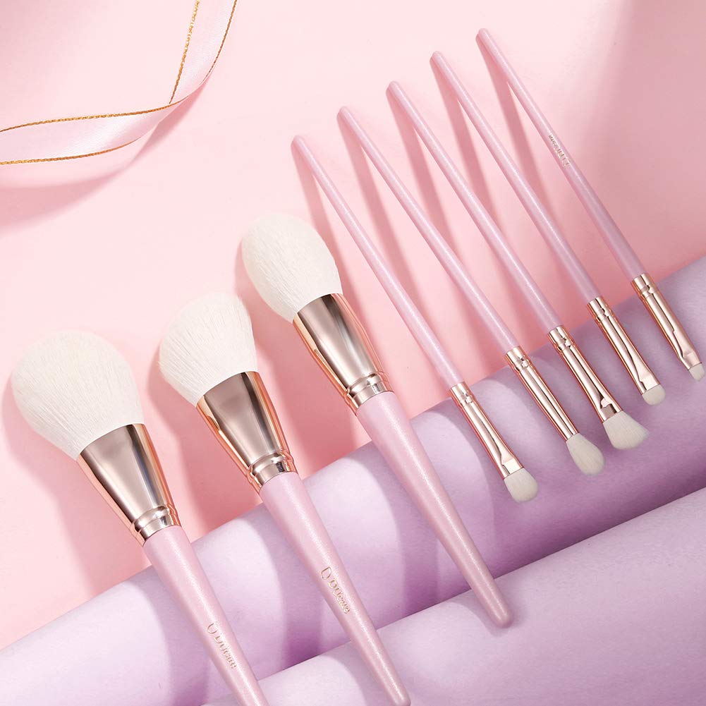 DUcare Set 8 Pennelli Trucco Rosa Vegano con Astuccio