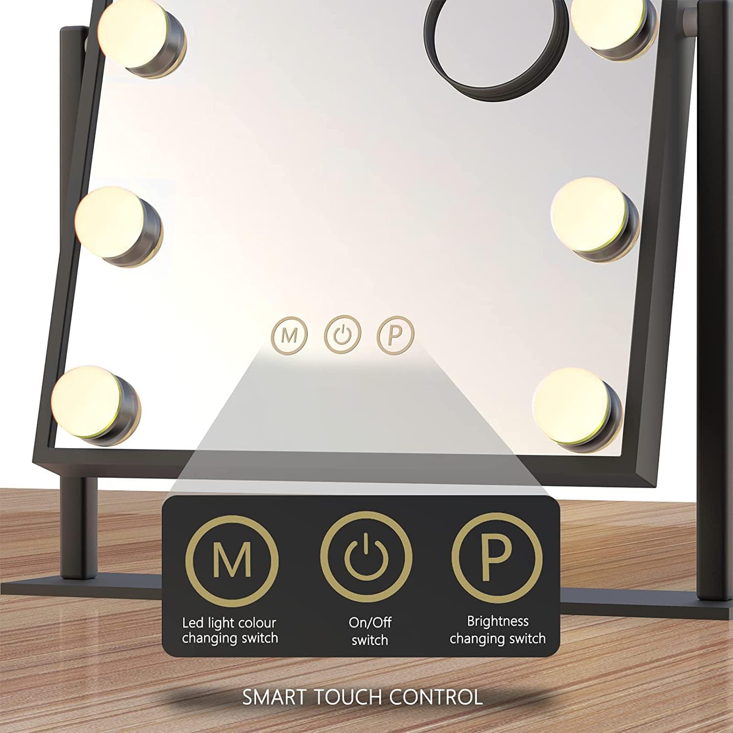 Weily Hollywood Specchio Trucco 12 LED bianco luce 3 colori