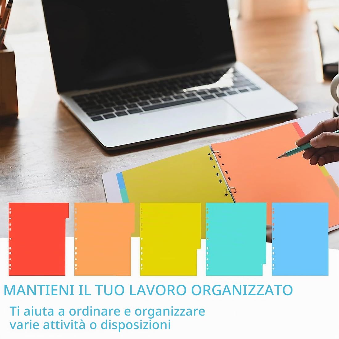 SJBAUTYO Divisori Raccoglitori Anelli A4 20 Pezzi Plastica Colorati