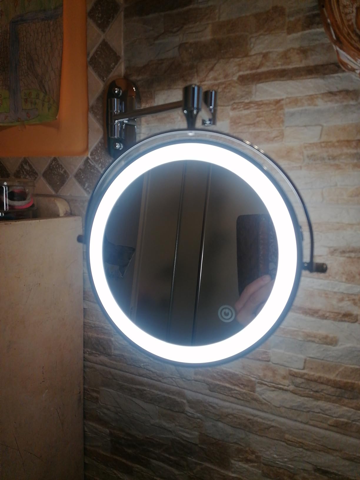 Auxmir Specchio Trucco 10X/1X Specchio da Parete 54 LED Estensibile