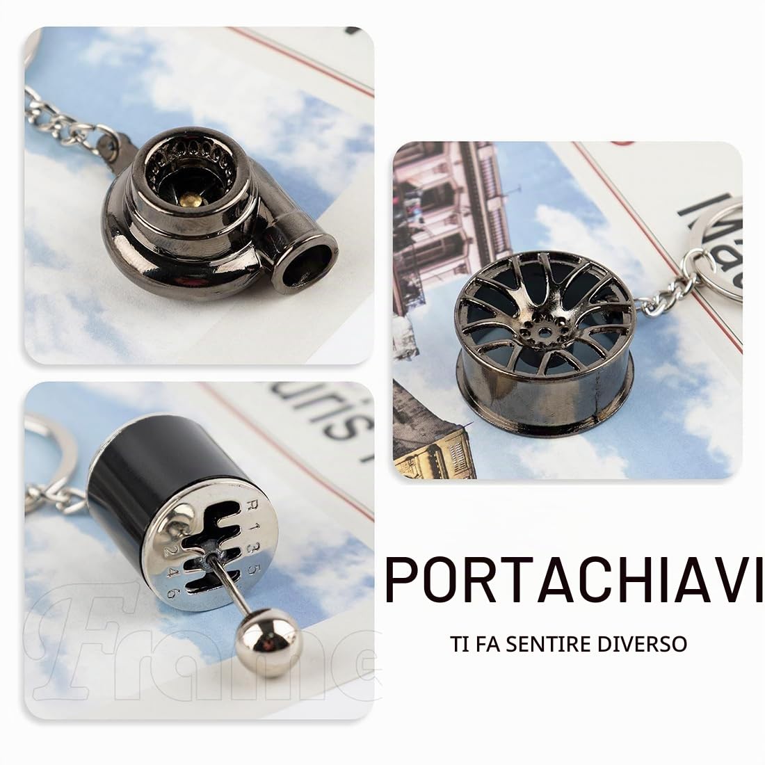 SJBAUTYO Portachiavi Auto Decorativi 3 Pezzi