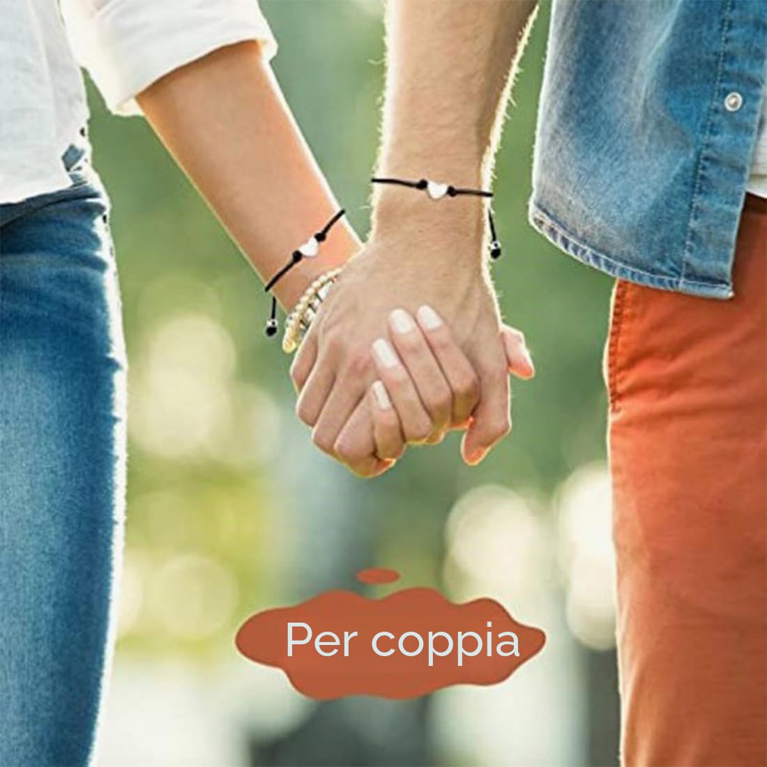 SJBAUTYO Set 2 Braccialetti Corda Neri Cuore Cavigliera