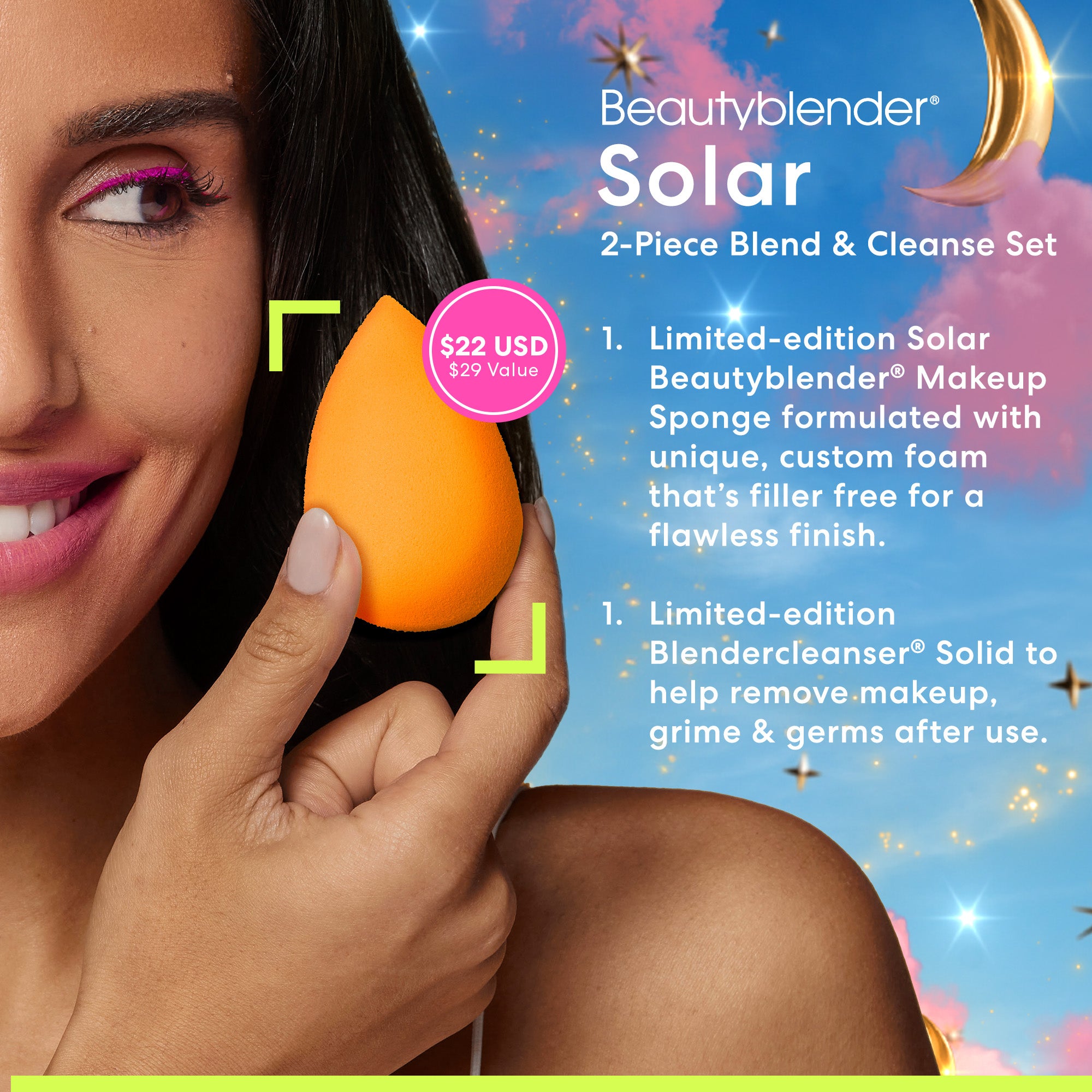 Beautyblender Solar Set spugna e detergente vegano