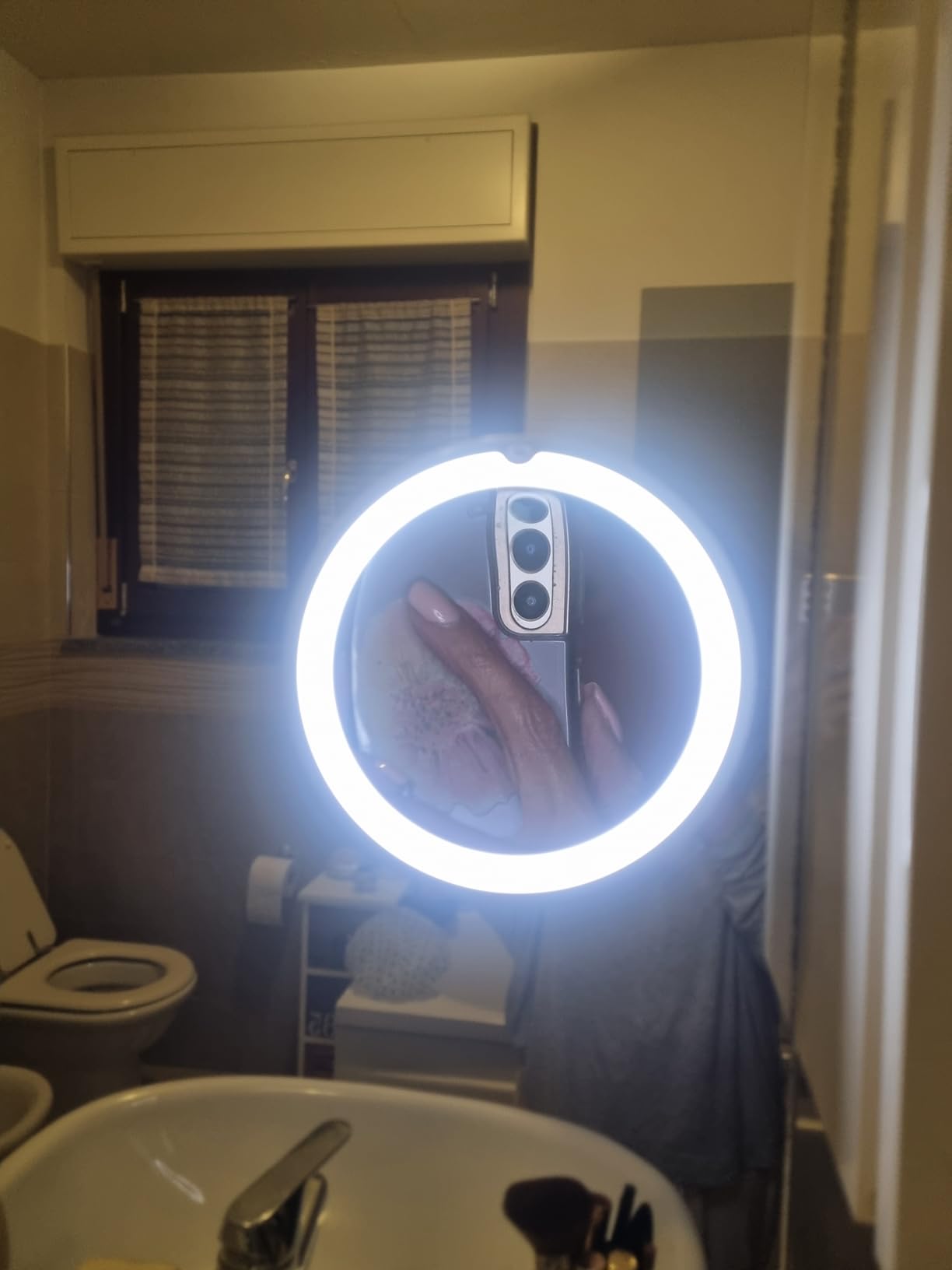 Auxmir Specchio Ingranditore 20X con Luce LED 20 cm a Ventosa