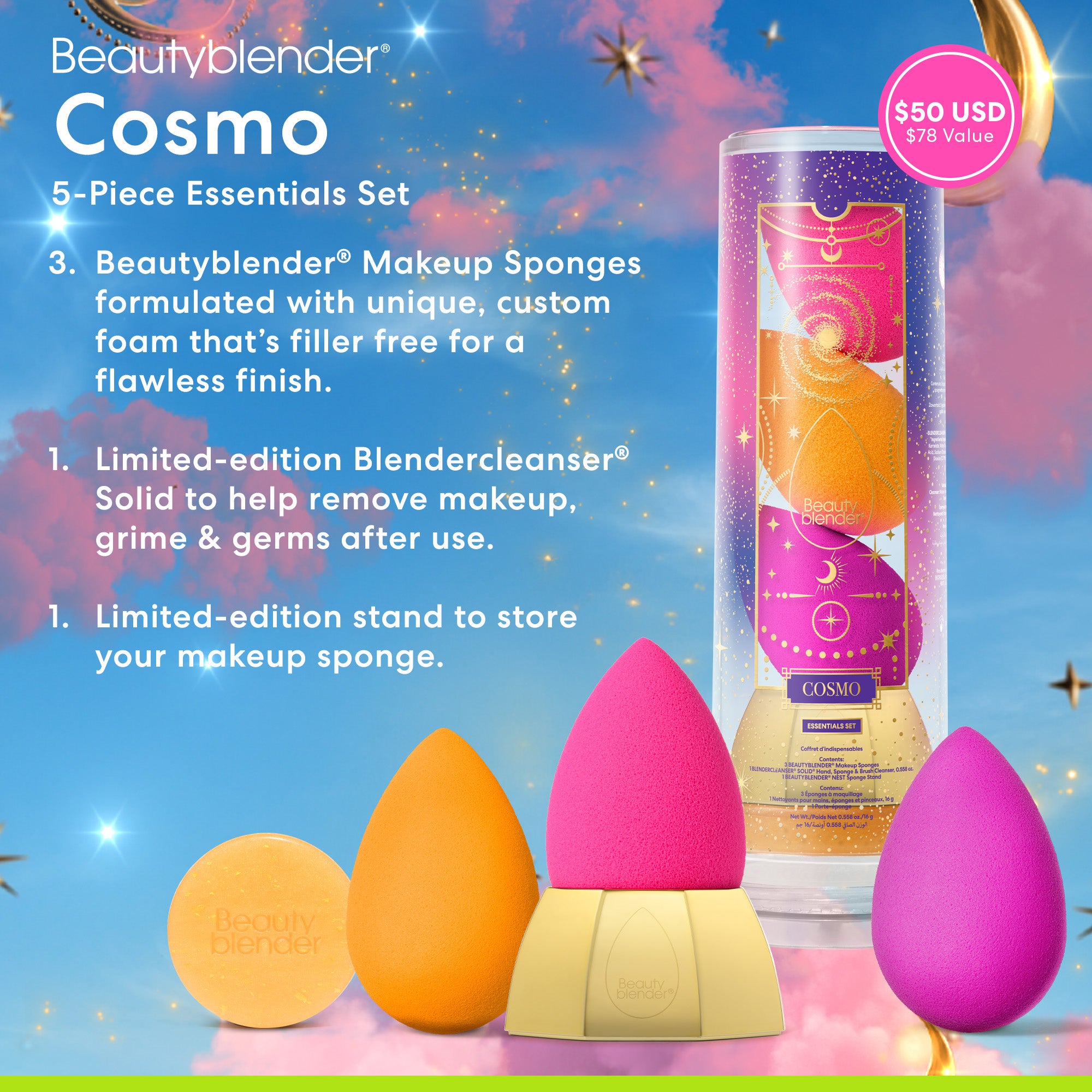 Beautyblender Cosmo Set 5 pezzi edizione limitata