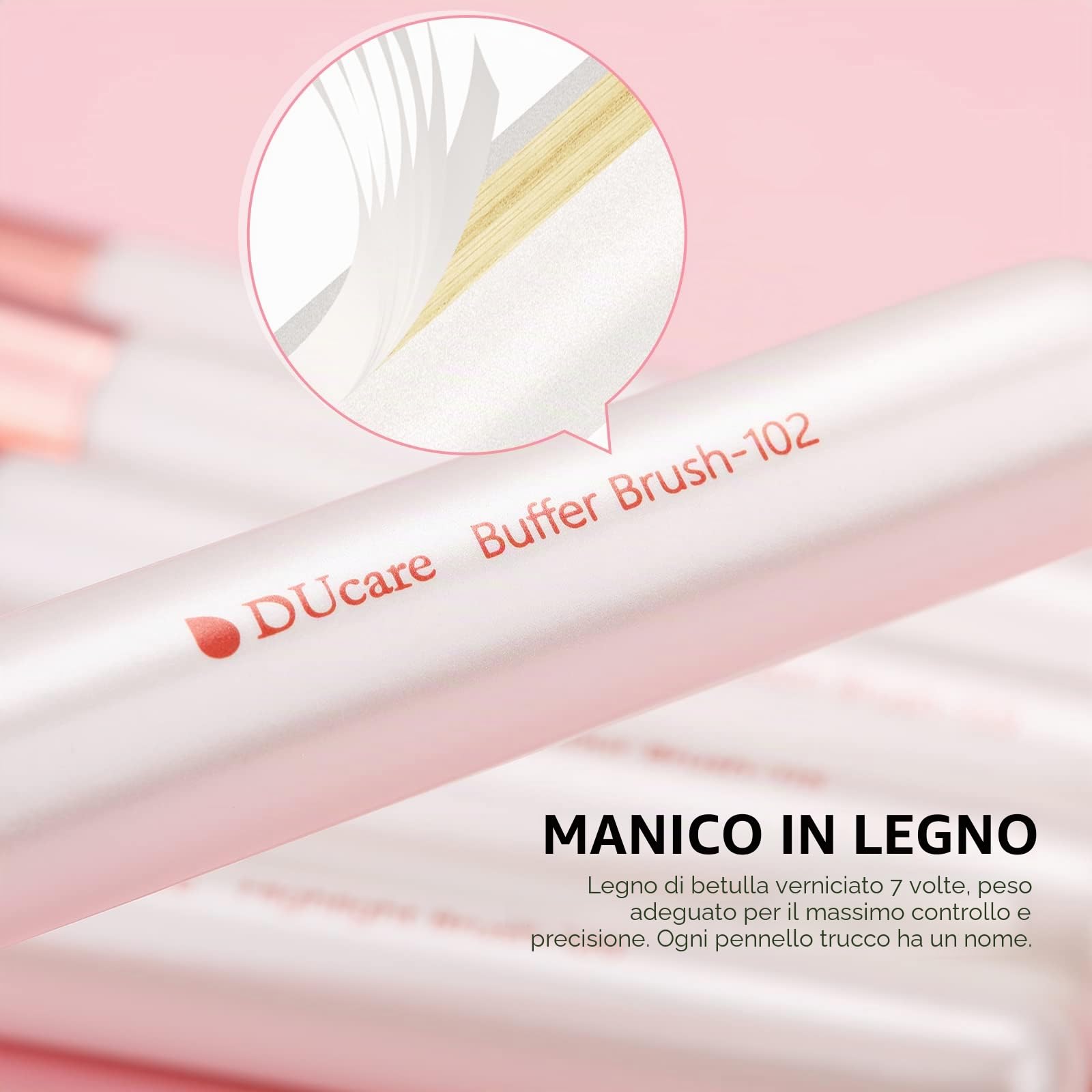 DUcare Set Pennelli Trucco Bianco 27 Pezzi Sintetici