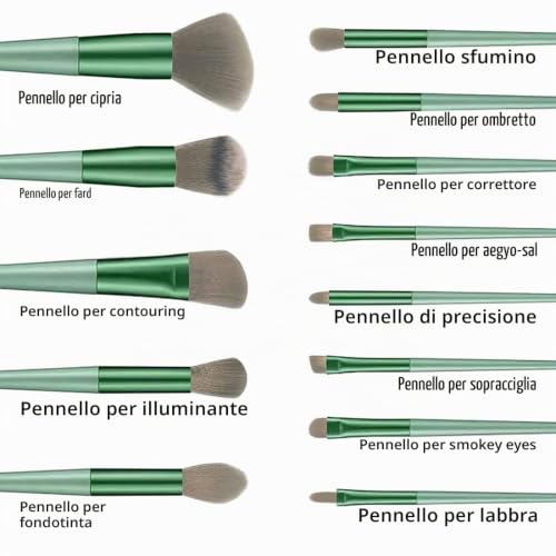 SJBAUTYO Set 13 Pennelli Trucco con borsa fibre rayon