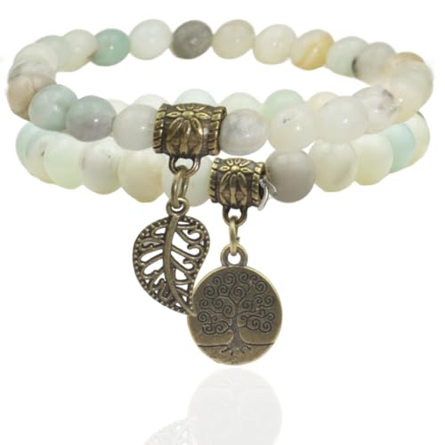 SJBAUTYO Set 2 Bracciali Chakra Pietra Lavica
