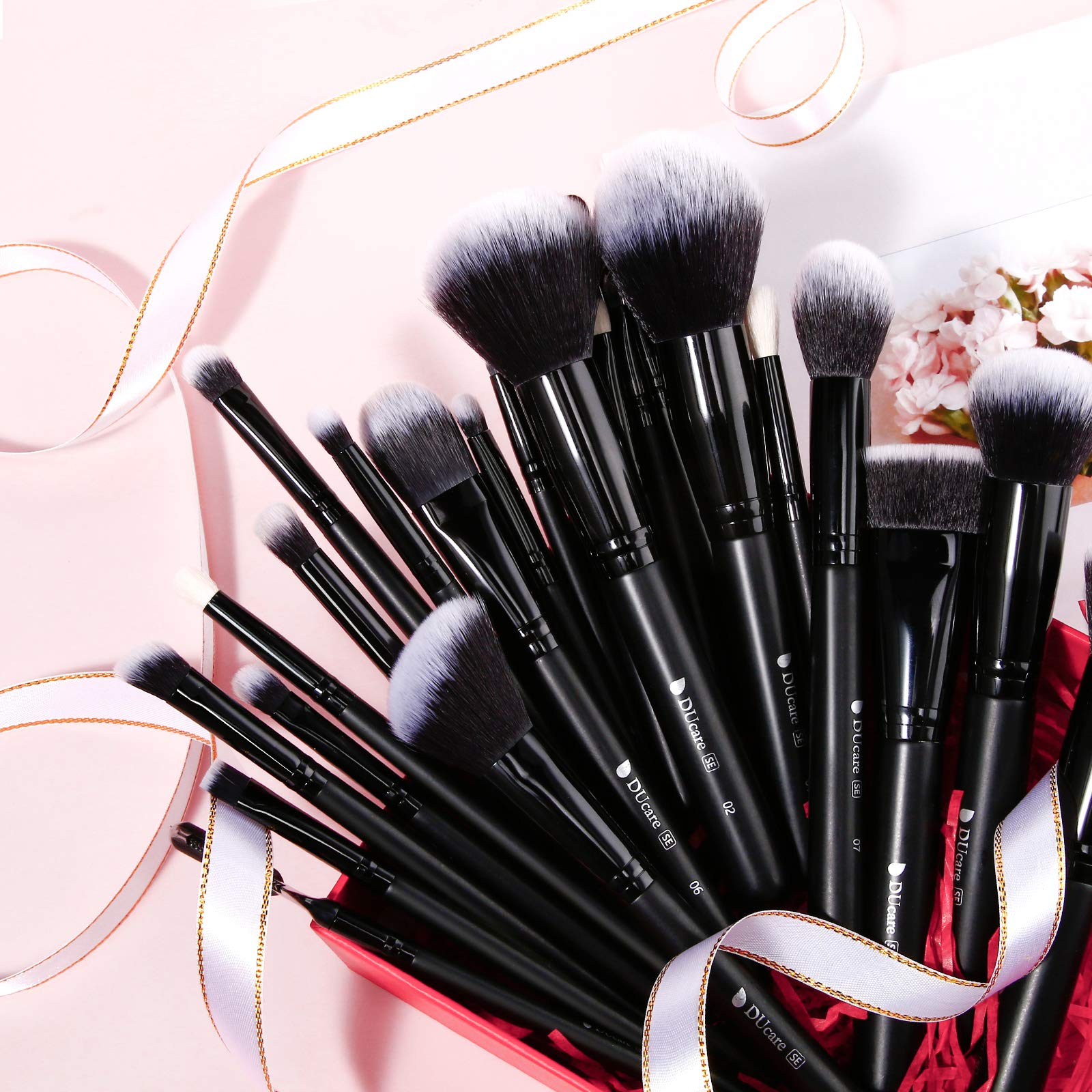 DUcare Set 20Pz Pennelli Trucco Nero fibre sintetiche
