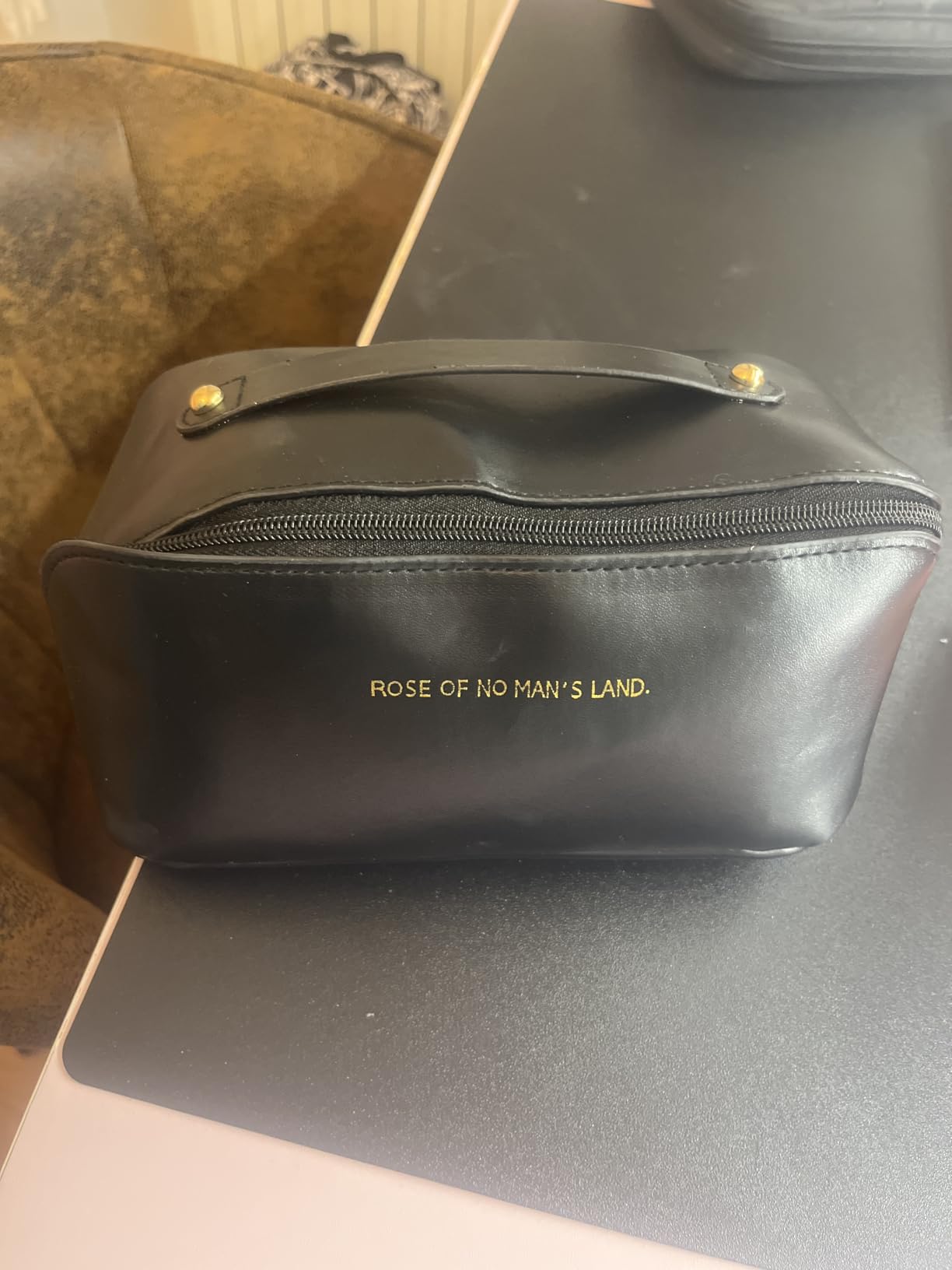 SJBAUTYO Essentials Borsa Cosmetica Marrone Pelle PU