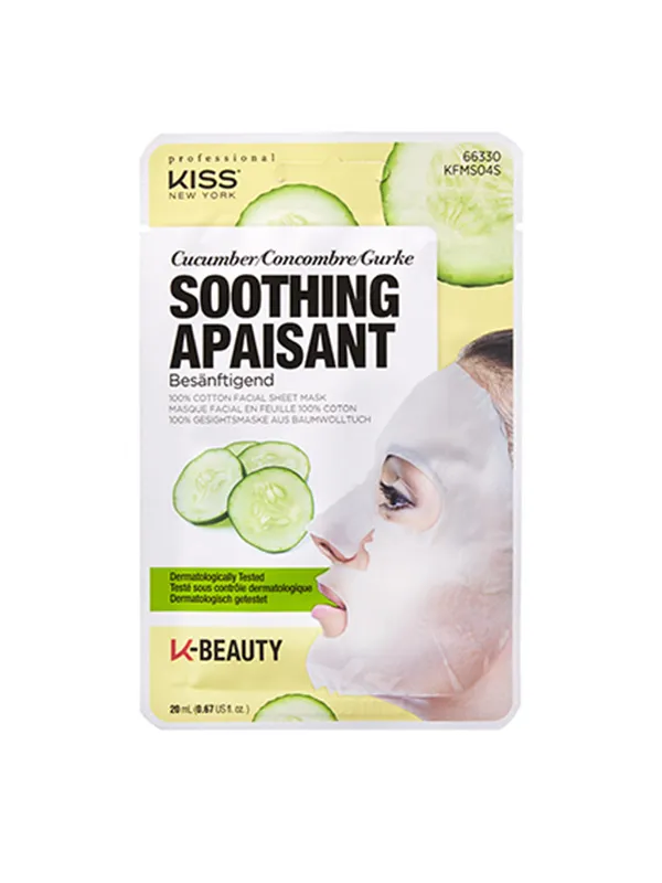 KISS maschera viso cotone cetriolo lenitiva 1 pz
